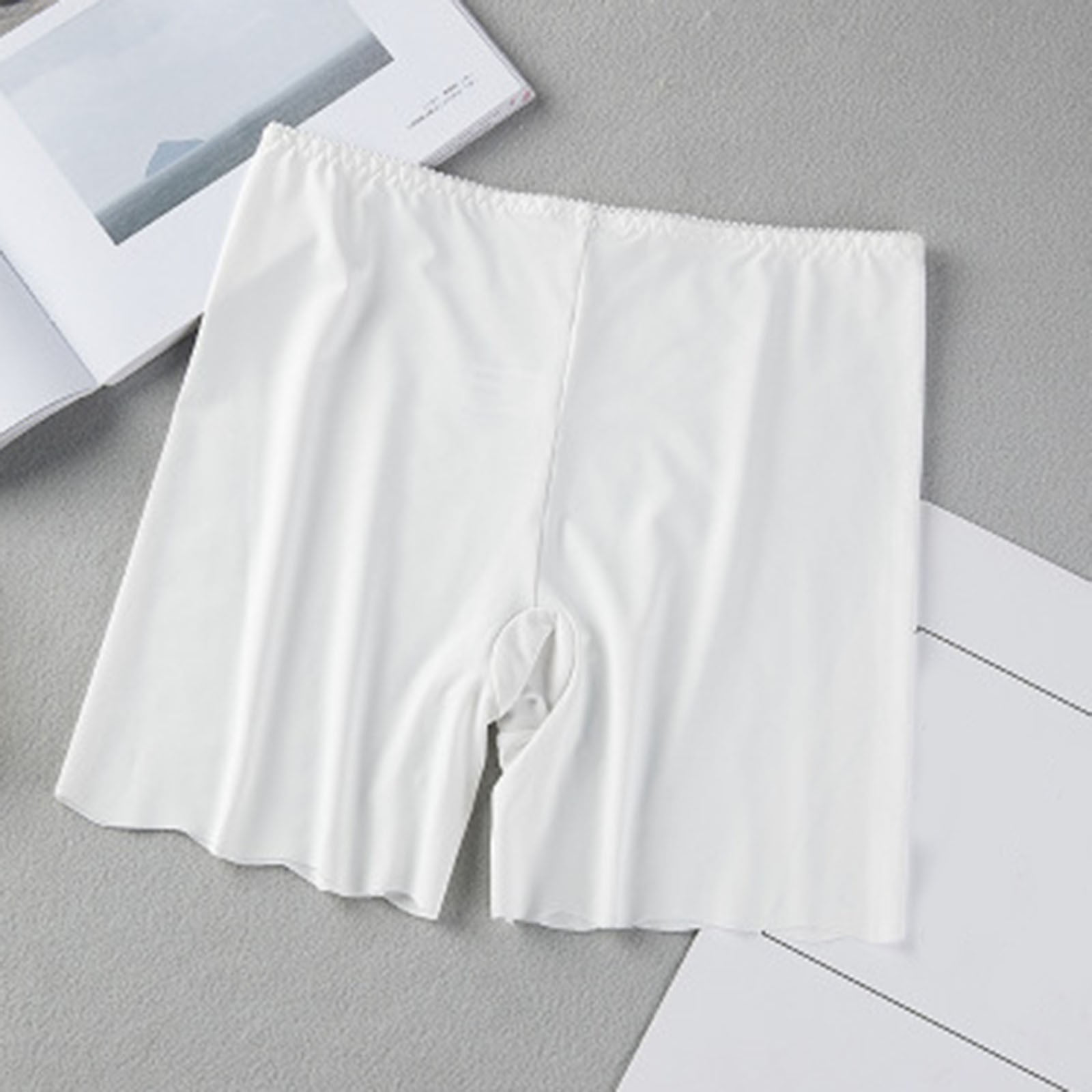 Summer Thin Ice Silk Anti Light Pants Wave Three Point Leggings Comfortable  Women's Shorts Teacher Clothes, White, Large : : Clothing, Shoes &  Accessories