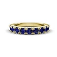 thumbnail image 2 of TriJewels 1.08 ctw Blue Sapphire (3.00 mm) 9 Stone Wedding Band in 10K Yellow Gold, 2 of 6