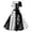 Black white musical note, variant on Women'S Artistic Blue Floral Dress Square Neck Short Sleeve Fit And Flare Vintage Swing Midi Dress