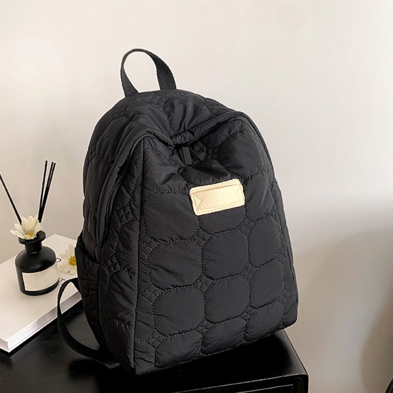 Puffer Quilted Backpack for Women College Backpack Puffy  display picture 2