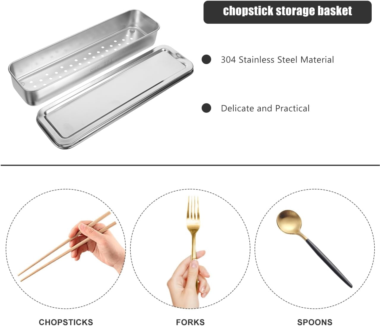 Stainless Steel Utensil Drying Holder Modern Chopstick Rack for Kitchen Organization Cutlery Drainer Basket for Spoons Forks Silverware Dishwasher Safe Stylish Storage