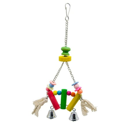 Small Animals Cage Decoration Chew Wooden Blocks Rope for Birds Parrots Hamster Squirrel, Chipmunk and other animals