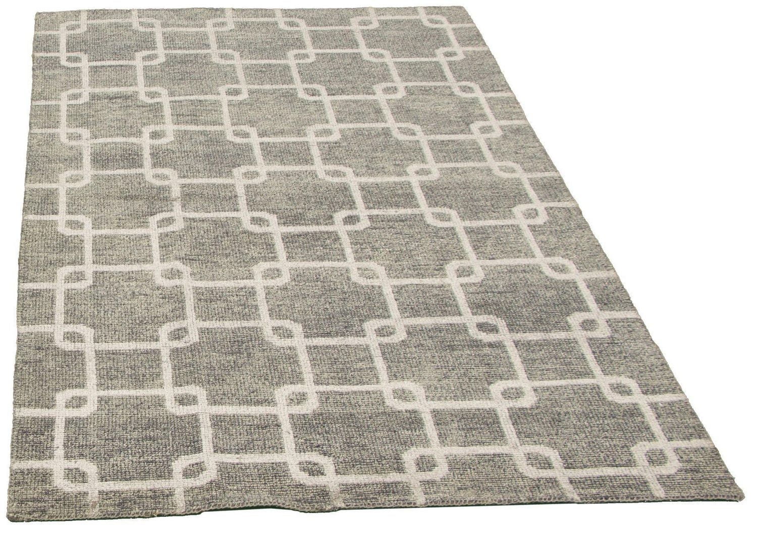 ECARPETGALLERY 5'2" x 8'0" Transitional La Seda Hand-knotted Area Rug for Living Room, Dining Room and Bedroom in Grey