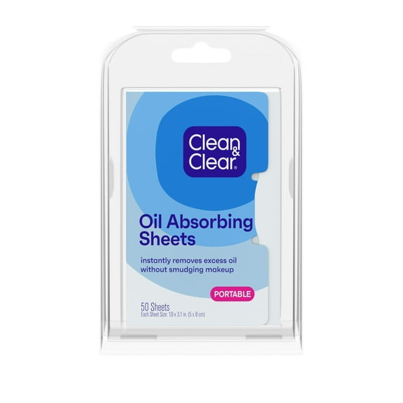 Clean & Clear Essentials Oil Absorbing Sheets for Oily Skin, 50 Count
