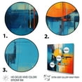 thumbnail image 3 of Designart "Blue Orange Mid Century modern Reflections I" Mid-century Canvas Print, 3 of 5