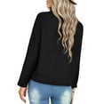 thumbnail image 3 of SAYOO Chaqueta de manga larga para mujer, abrigo ajustado con cuello vuelto y botones de color liso, prendas de vestir exteriores informales de estilo callejero simple SAYOO  S M L XL, 3 of 8