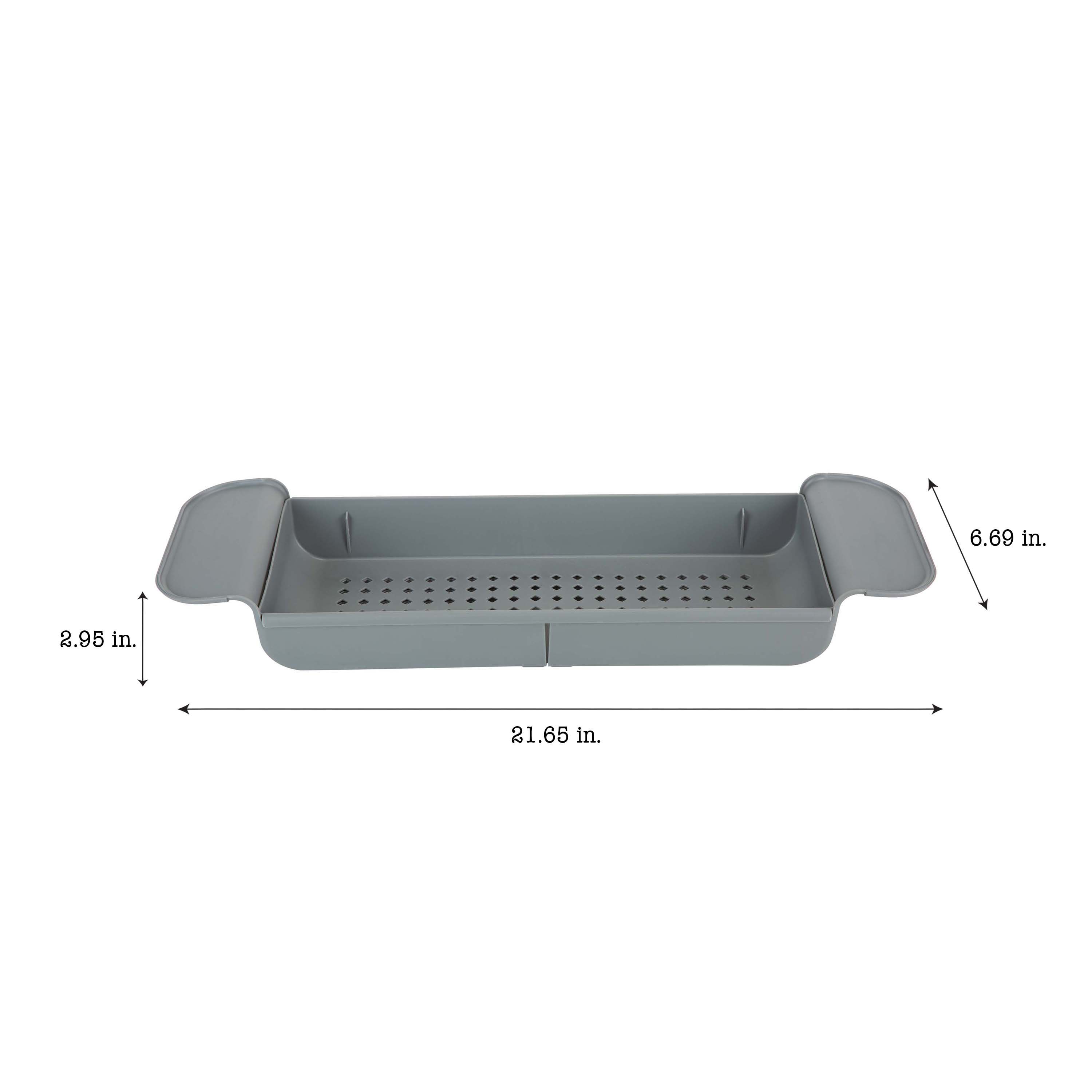 Bath Bliss Expandable Non-Slip Bathtub Caddy in Gray