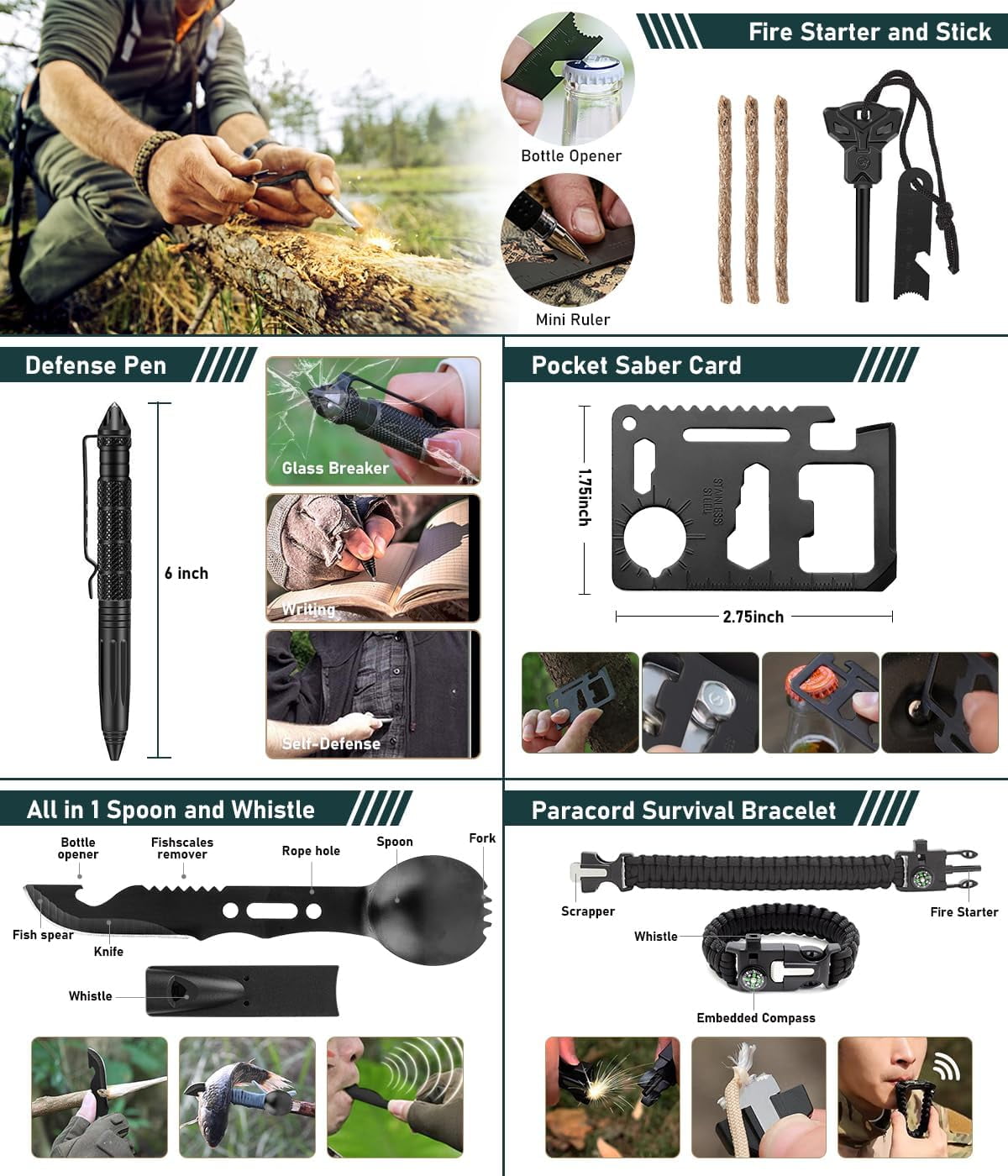 262Pcs Survival Kit with Tent and First Aid Gear for Emergency Preparedness