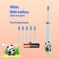 thumbnail image 3 of Cepillo de dientes eléctrico para niños con dibujos animados para niños con cabezal de repuesto ultrasónico IPX7, impermeable, recargable, cepillo de dientes sónico, 3 of 5