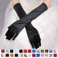 thumbnail image 3 of XMMSWDLA 1920s Long Gloves For Women Opera Evening Gloves Costume Elbow Satin Gloves Bridal Gloves For Women Wedding Cycling Gloves Gray, 3 of 3