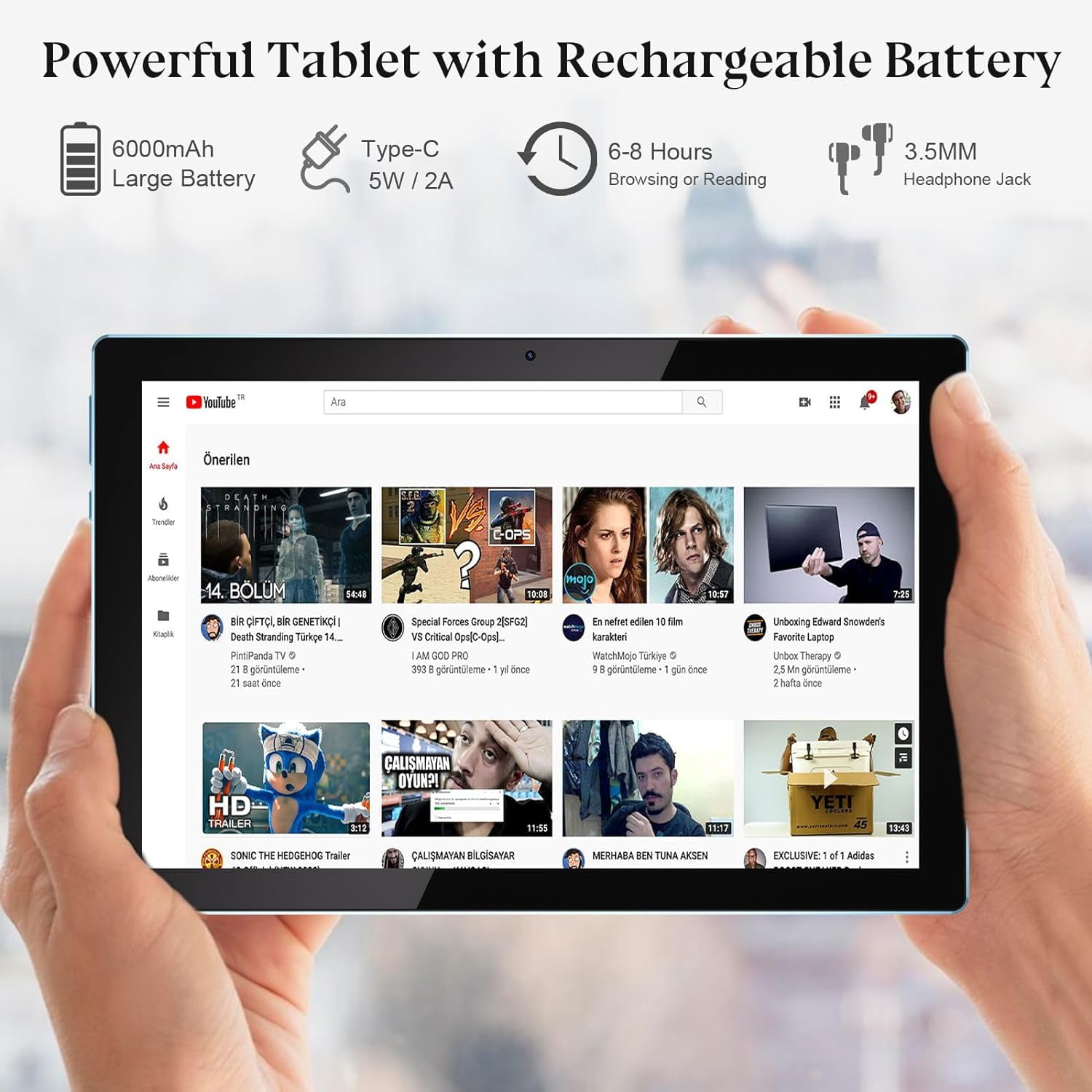Newest Android 14 Tablet 10 inch, 8GB RAM 64GB ROM & 1TB Expandable Tablets, Quad-core 1.8Ghz Processer, 1280x800 IPS HD Touch Screen Tablet PC, 2.4G/5G Wifi6 BT 5.0, 8MP Dual Camera, 6000mAh Battery