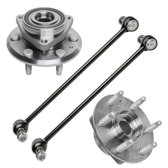 Detroit Axle - Front Wheel Bearing Hubs Kit for GMC Acadia Chevy Traverse Buick Enclave Saturn Outlook 2 Wheel Hubs 2 Sway Bars 2007 2008 2009 2010 2011 2012 2013 2014 2015 2016 Replacement