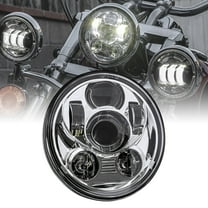 Chrome 5.75 5-3/4 Round LED Headlight for Harley Davidson Dyna Street Bob Glide