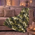 thumbnail image 5 of Layered Woodland Camouflage With Subtle Contour Lines, Soft Flannel Blanket with Textured Woodland Camouflage Print, Housewarming Gift and Home Decor for Bedroom and Living Room, 5 of 7