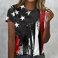 thumbnail image 2 of GERsome 4th of July Short Sleeve T Shirts for Women American Flag Patriotic Crewneck Tops USA Flag Stars Stripes Loose Fit Summer Tee S-2XL, 2 of 5
