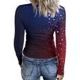 thumbnail image 5 of Sewkxo Shirts for Women Fashion 250th Anniversary American Independence Day Printed Crewneck Pullover Tops Spring Summer Baggy Fit Casual Long Sleeve Shirt,Dark Blue XL, 5 of 6
