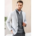 thumbnail image 3 of Fexilor Men's Cable Knit Quarter Zip Pullover Sweater Lightweight Long Sleeve Business Casual Sweaters, 3 of 7