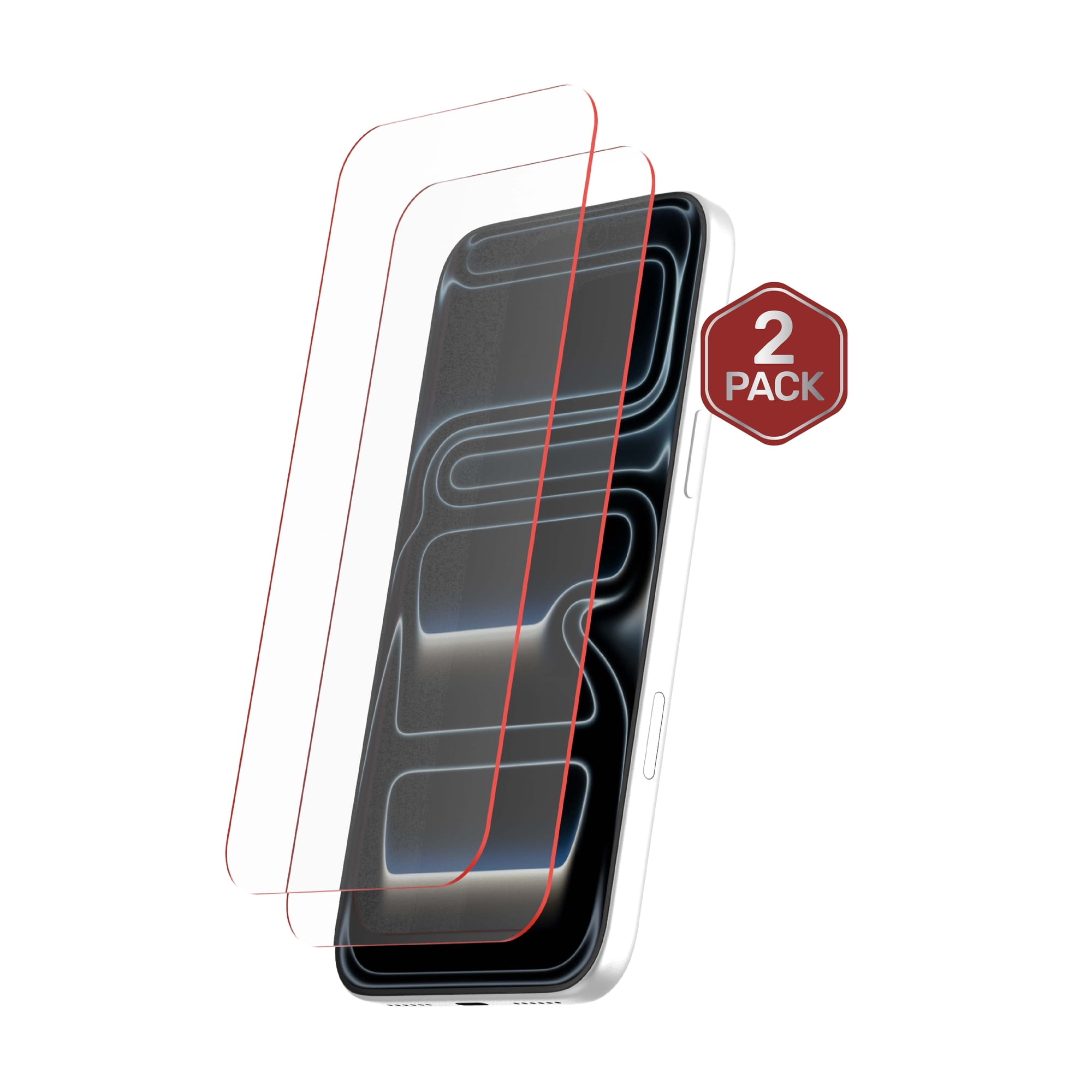 DuraGlass Glass Screen Protector with Red Light Conversion for iPhone 18 Pro Max / 17 Pro Max with Easy Application Tray - 2 Pack