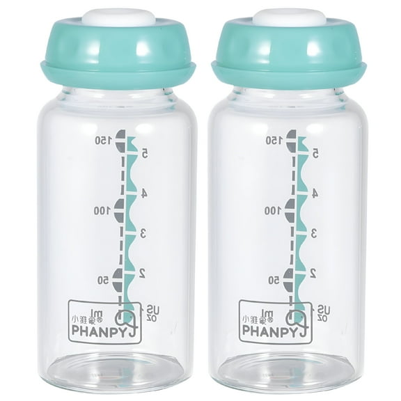 ACDANC 2pcs Breastmilk Storage Bottle Glass Storage Bottles Wide Neck Bottles with Lid