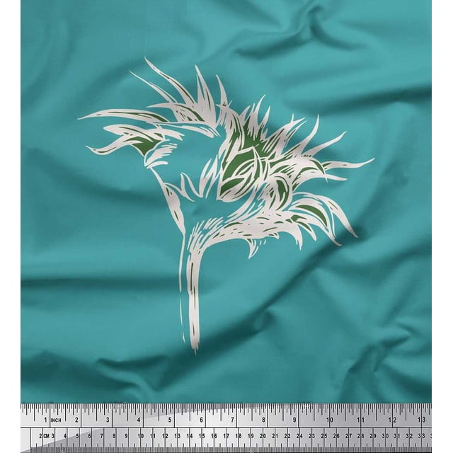 Soimoi polyester Crepe Fabric Artistic Flower Printed Fabric 1 Yard 42 Inch Wide