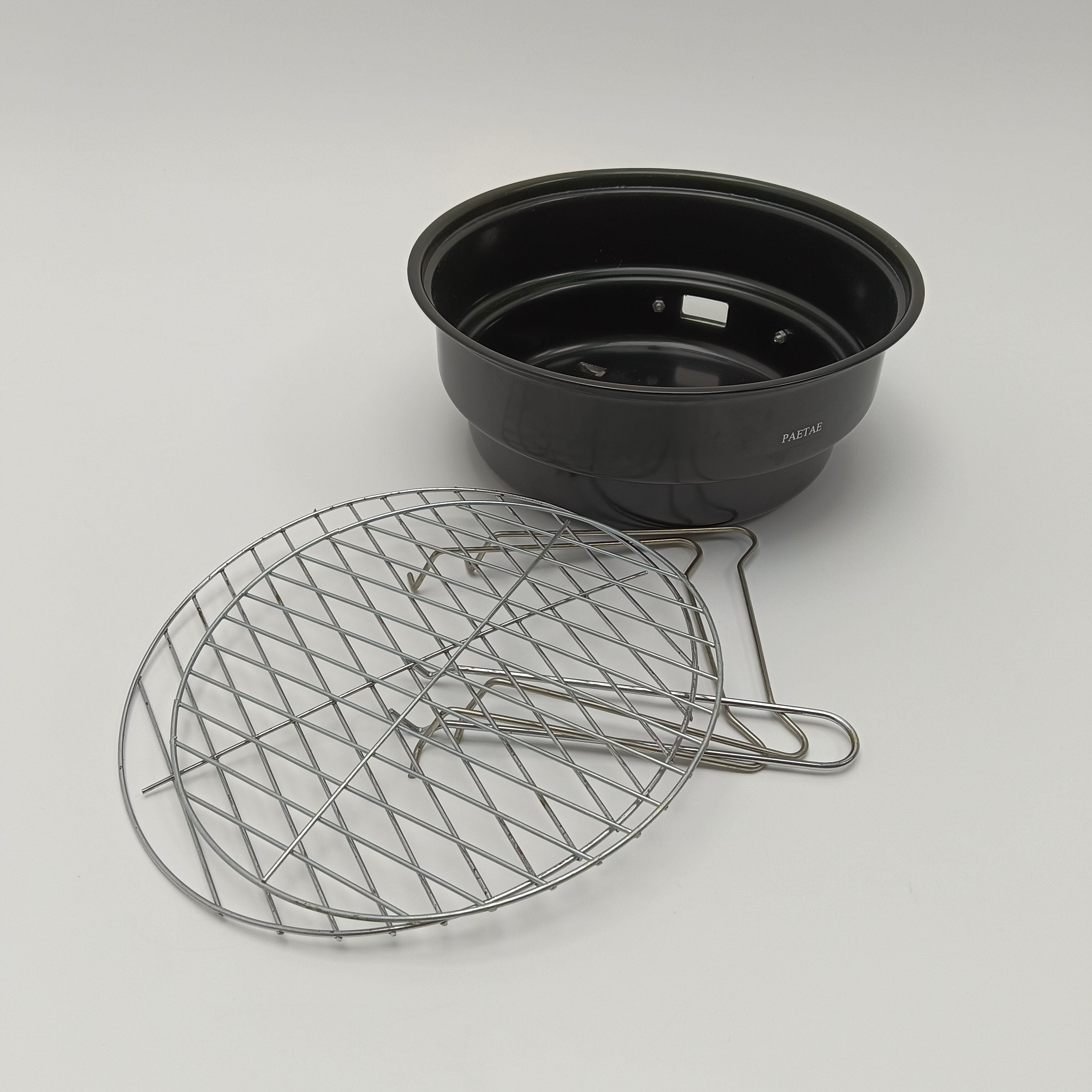 PAETAE Charcoal roasters for household purposes Round Portable Barbecue Grill with Stainless Steel Grates