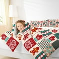 thumbnail image 4 of Homewish Christmas Snowflake Bedding Comforter Set,Patchwork Geometric Checkered Twin Comforter Sets,Red Green Beige Bedding Set For Girl Kids,Luxury Bedroom Decor Reversible,2-Piece, 4 of 8