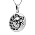 thumbnail image 6 of Eclipse Embrace Sterling Silver Sun And Moon Face Celestial Pendant Necklace, 6 of 6