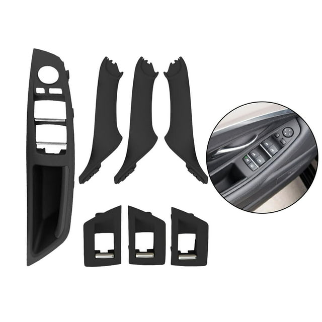 Cubierta de licencia de manija de puerta interior perfecl 7 piezas para F10 F18 profesion Negro