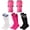 black，white，rose, variant on Hengguang 4 Pcs Soccer Shin Guards Set for Kids - Youth Protective Pads with 3 Pairs Socks, Lightweight Breathable Gear for Boys & Girls Ages 6-14