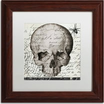 Trademark Fine Art "Halloween Skull" Canvas Art by Color Bakery, White Matte, Wood Frame