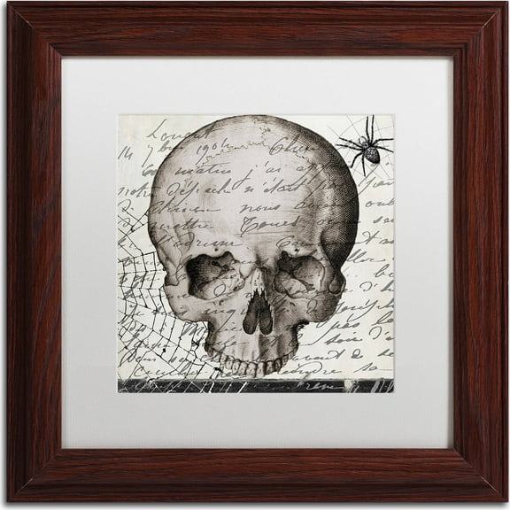 Trademark Fine Art "Halloween Skull" Canvas Art by Color Bakery, White Matte, Wood Frame