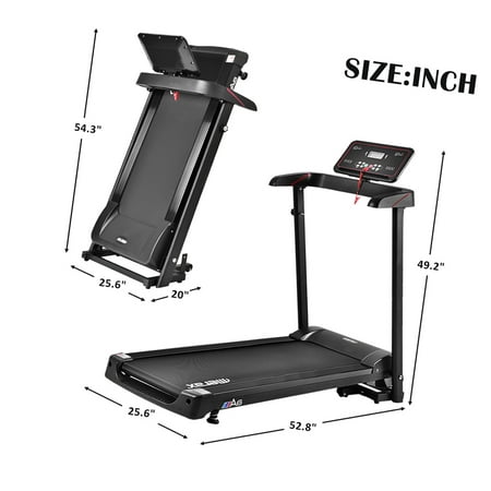 Electric Folding Treadmill Exercise Equipment, Running Machine, Smart Compact Digital Fitness Treadmill w/ 0.5-8 MPH Speed Range, LCD Display, 2.0 HP for Running, Weight Capacity of 260 LBS,