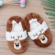 thumbnail image 4 of 1 par de pantuflas cálidas de invierno para niños con diseño navideño, sin algodón, con estampado de alce, 15/16 (marrón, longitud interior de 15,5 cm), 4 of 7