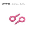 thumbnail image 3 of 200 Pack Small Screw Eye Hooks Mini Eyelets Screws, 4x8x1mm, Rose Red, 3 of 5