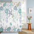thumbnail image 4 of Turquoise Coastal Shower Curtains for Bathroom, Summer Beach Coral Shell Starfish Ocean Waterproof Fabric Shower Curtain, Decorative Bathroom Curtain for Bathtub, 36"x72" , No Hooks Included, 4 of 9