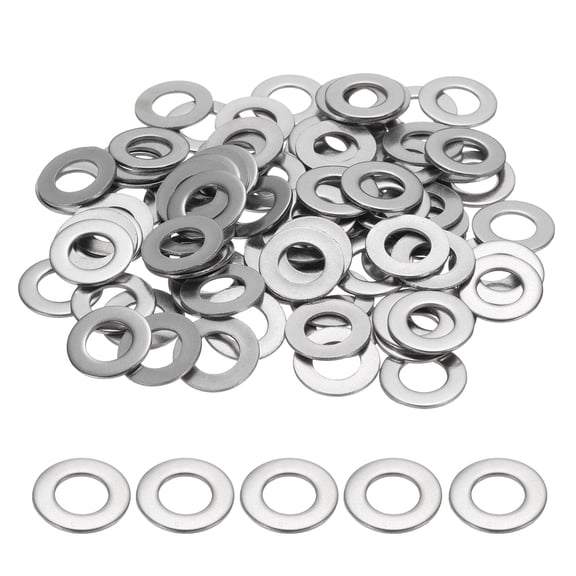 M8 Flat Washer for Screw, 120Pcs 304 Stainless Steel Washers 8MM ID x 16MM OD x 1MM Thick(Silver Tone)