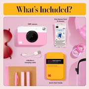 Kodak Printomatic Prints on Zink 2 x 3 Photo Paper Instant Print Camera, Pink