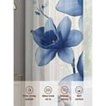 thumbnail image 3 of Blue Floral Spring Sheer Curtains for Living Room Bedroom Summer Watercolor Wildflowers Sheer Curtains 108 Inch Long 2 Panels Set Light Filtering Curtain Window Treatments Drapes for Dining Room, 3 of 6