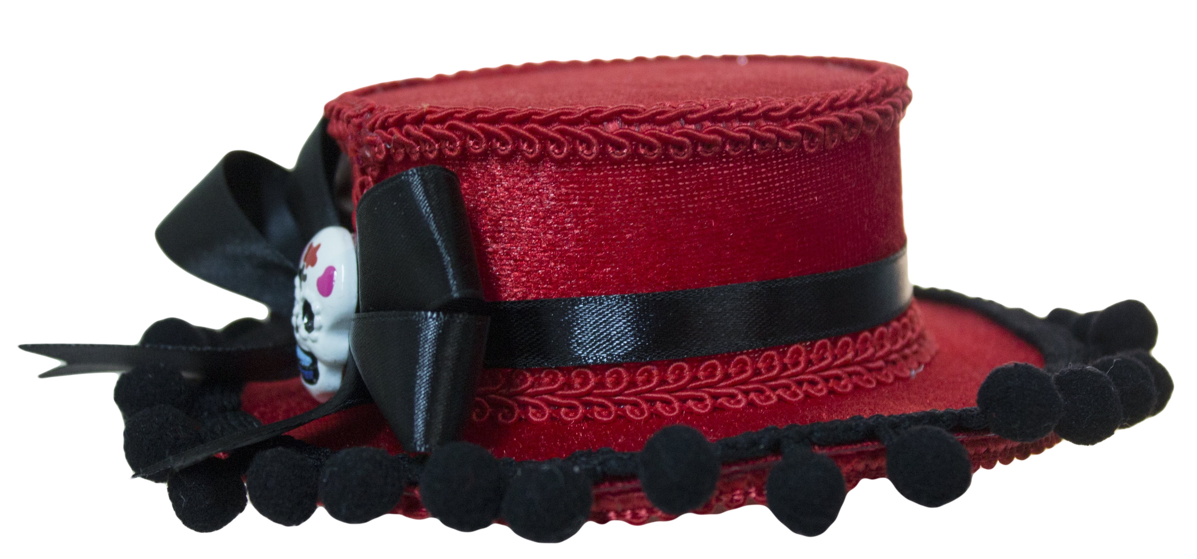 Red Gaucho Hat with Tassels and Bow 