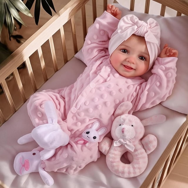 Muñeca Reborn Bebé Niña BABESIDE 43 cm que Bebe y Hace Pipí