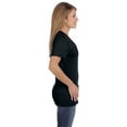 thumbnail image 3 of The Hanes Ladies 45 oz, 100% Ringspun Cotton nano-T V-Neck T-Shirt - BLACK - S, 3 of 3