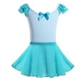 thumbnail image 3 of MSemis Kids Girls 2 Piece Ballet Dance Ruffles Sleeve Gymnastics Leotard with Wrap Skirts, 3 of 7