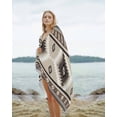thumbnail image 2 of Brown Boho Beach Towels Oversized Super Absorbent, Vintage Rustic Southwest Aztec Geometric Lightweight Bath Towel Quick Dry Sets For Bathroom/Pool/Rv Camping/Beach Play/Gym Room/Picnic 31"x62", 2 of 8