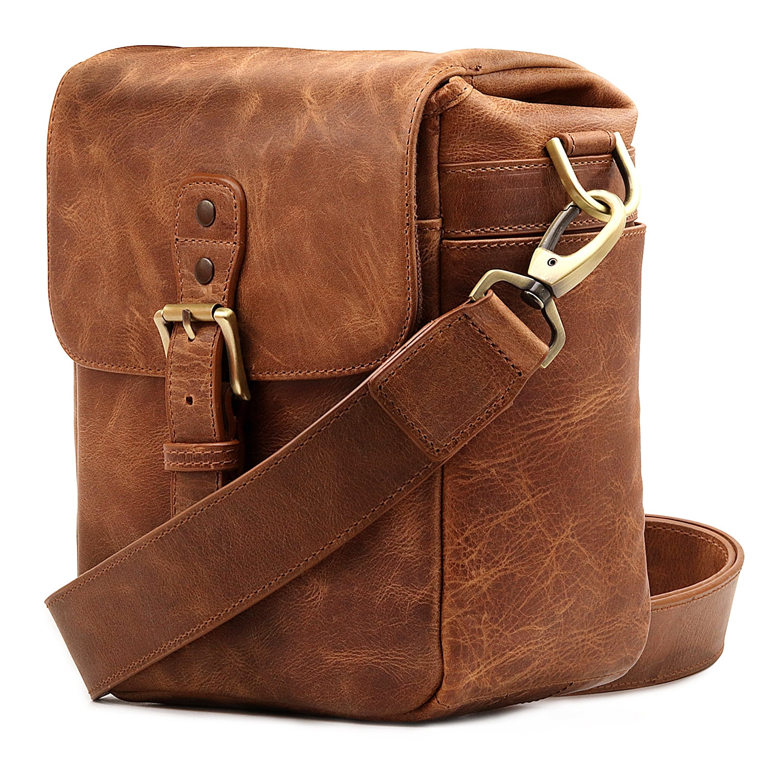 Leather and Canvas Camera Crossbody Bag Case for Canon FUJIFILM PENTAX Olympus Green, Brown
