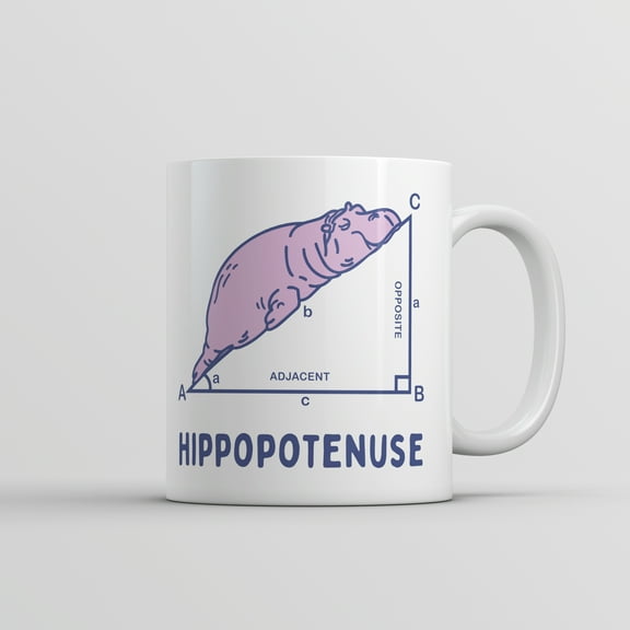 Hippopotenuse Mug Funny Sarcastic Hippo Graphic Novelty Coffee Cup