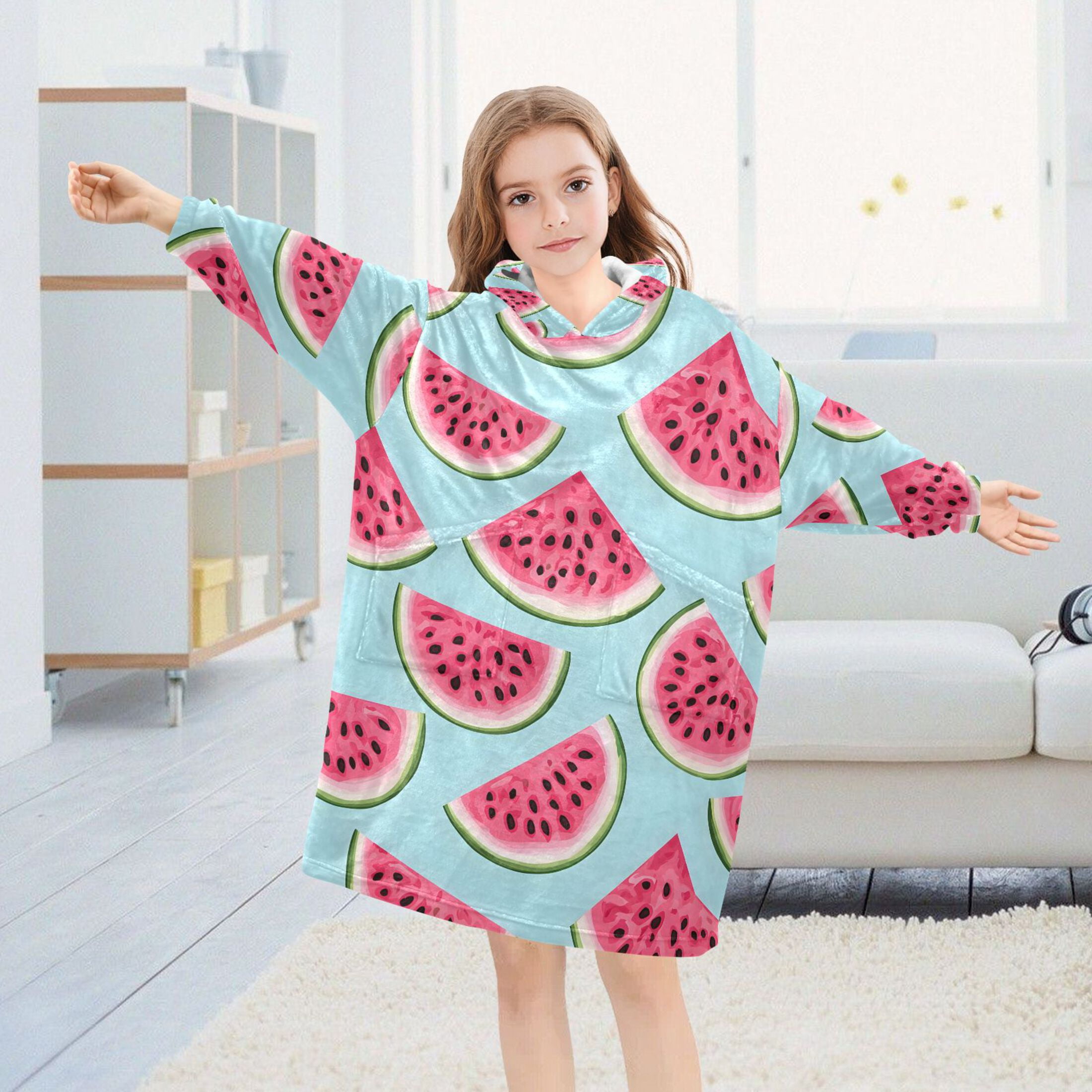 joogoo Wearable Blanket Hoodie for Watermelons Oversized Sherpa Hooded 3-14 YR M