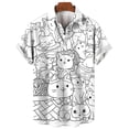 thumbnail image 5 of Camisa con estampado de gato de dibujos animados en 3D para hombre, cómoda, de verano, de manga corta, informal, holgada, de secado rápido, hawaiana, 5 of 5