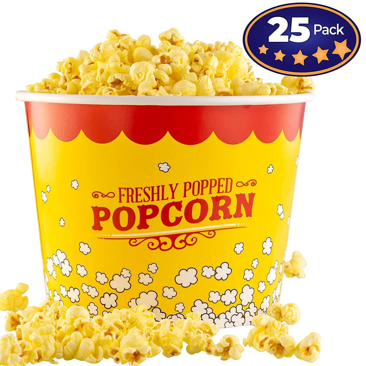 Premium LeakFree 85 oz Disposable Popcorn Cup 25 Pack by Avant Grub