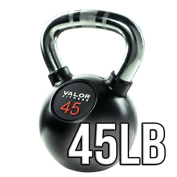 Valor Fitness Chrome Kettlebell - 45lb Full Body Strength Training Equipment