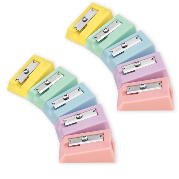 Ashton and Wright Single Hole Sharpener - Ideal for School, Office, Work - Pastel Set - Pack of 10
